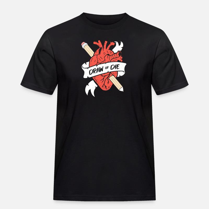Zeichne oder stirb - Künstler lustig - Männer Workwear T-Shirt - Schwarz