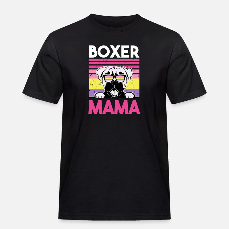 Hund Boxer Mama - Männer Workwear T-Shirt - Schwarz