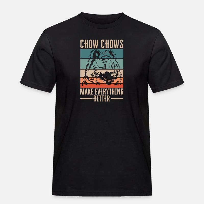 Chow Chow Hund - Männer Workwear T-Shirt - Schwarz