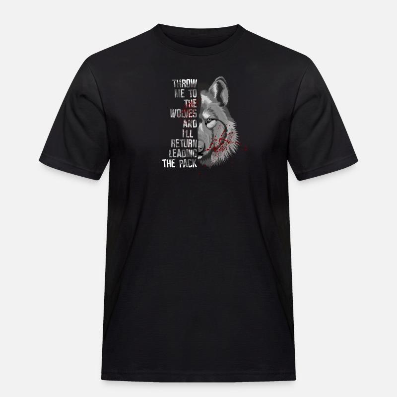 Motivation Wolf Wolfsrudel - Männer Workwear T-Shirt - Schwarz