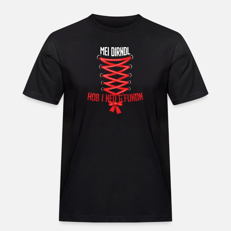 Dirndlersatz Schleife Mitte - Männer Workwear T-Shirt - Schwarz