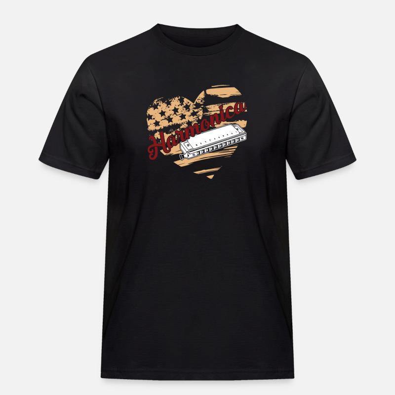 Harmonica Harmonica Flag - Men's Workwear T-Shirt - black