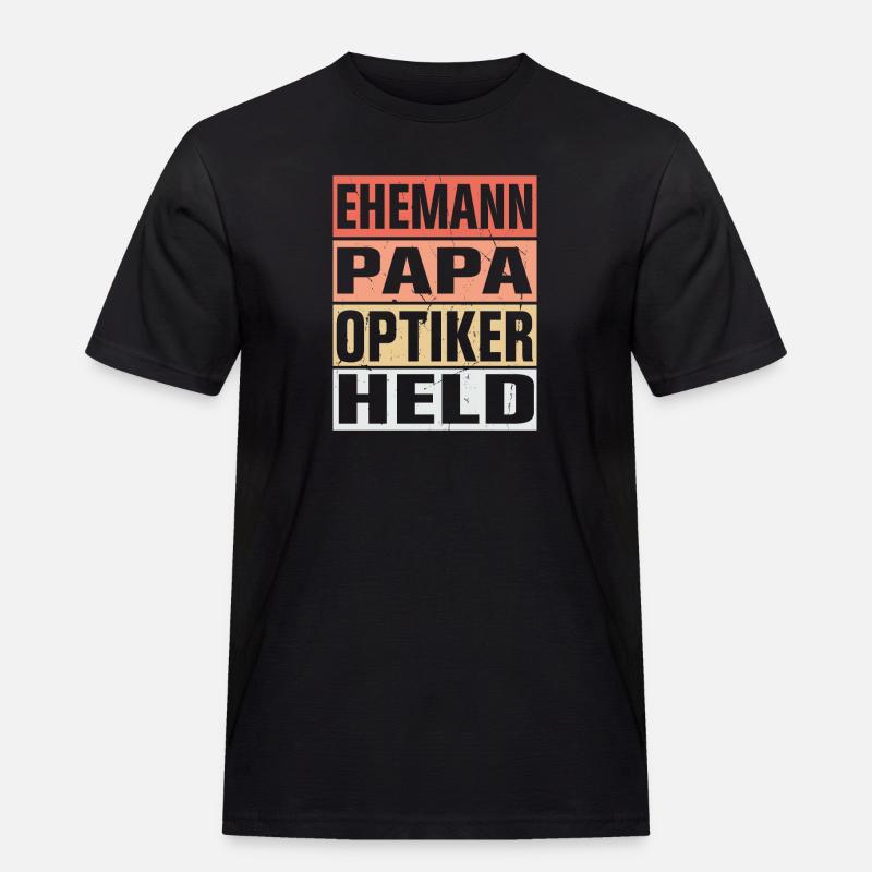 Optiker Vater Ehemann Held - Männer Workwear T-Shirt - Schwarz