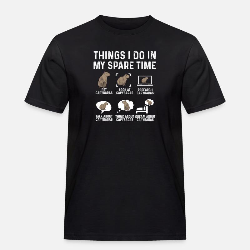 Capybara Nagetier - Männer Workwear T-Shirt - Schwarz