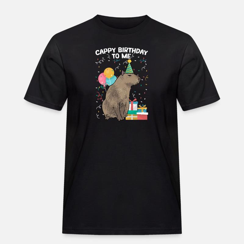 Capybara Nagetier - Männer Workwear T-Shirt - Schwarz
