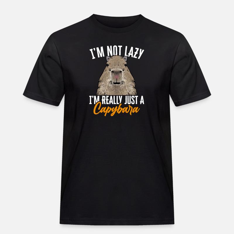 Capybara Nagetier - Männer Workwear T-Shirt - Schwarz