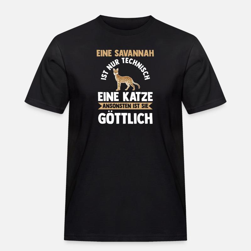 Savannah Katze - Männer Workwear T-Shirt - Schwarz