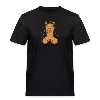 Kamel beim essen Dromedar Wüste Tier - Männer Workwear T-Shirt - Schwarz - Vorne - AI Model Male 178 light (178cm)
