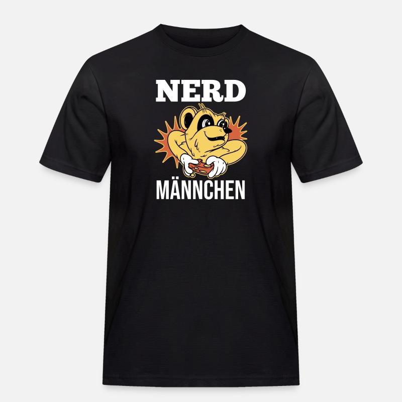 Erdmännchen Nerdmännchen - Männer Workwear T-Shirt - Schwarz