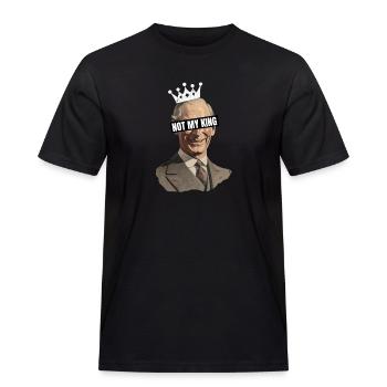 Not My King Protest Anti-Monarchy Coronation - Men's Workwear T-Shirt - black - Front - AI Model Male 178 light (178cm)