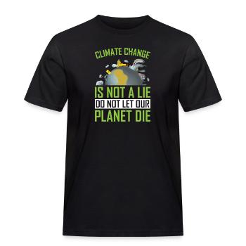 Climate Change Is Not a Lie ! - Männer Workwear T-Shirt - Schwarz - Vorne - AI Model Male 178 light (178cm)