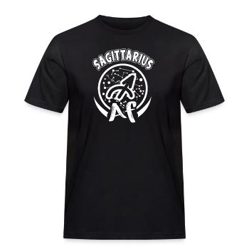 Sagittarius AF Sign Of Zodiac Horoscope - Men's Workwear T-Shirt - black - Front - AI Model Male 178 light (178cm)