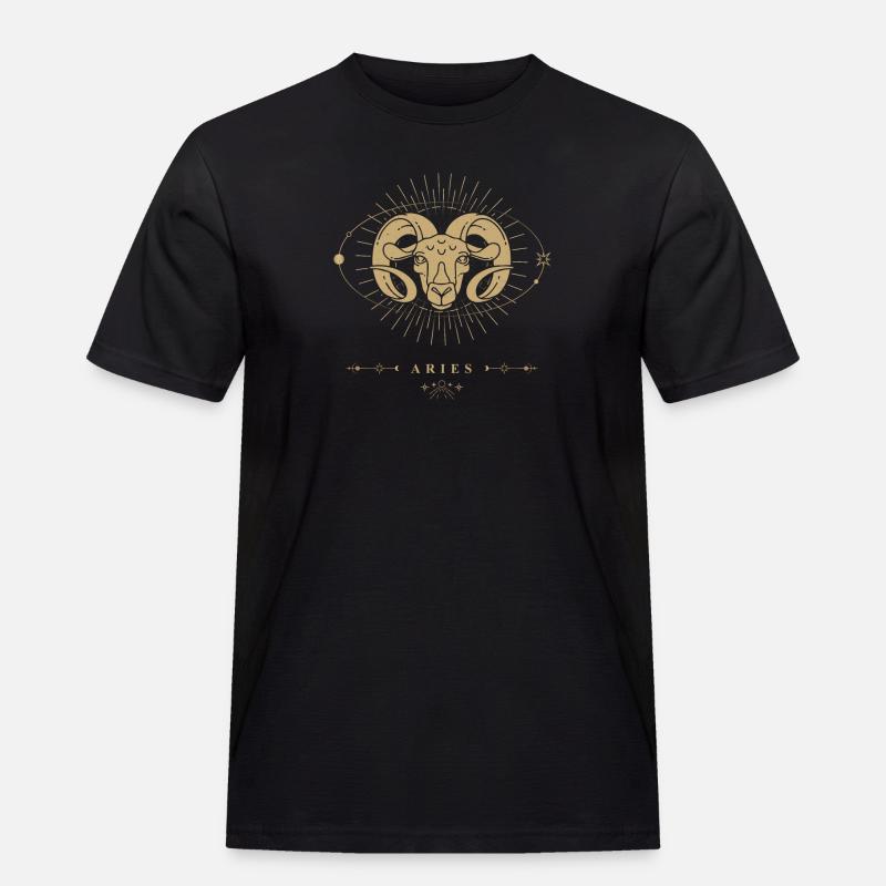 Widder Sternzeichen 2 - Männer Workwear T-Shirt - Schwarz