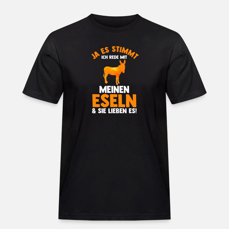 Esel - Männer Workwear T-Shirt - Schwarz