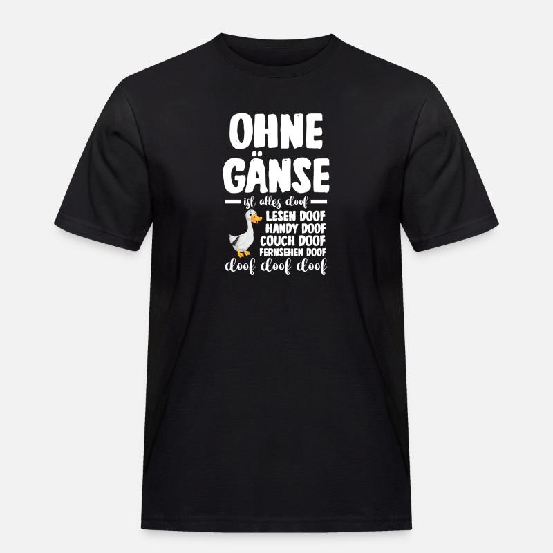 Gans Gänse - Männer Workwear T-Shirt - Schwarz