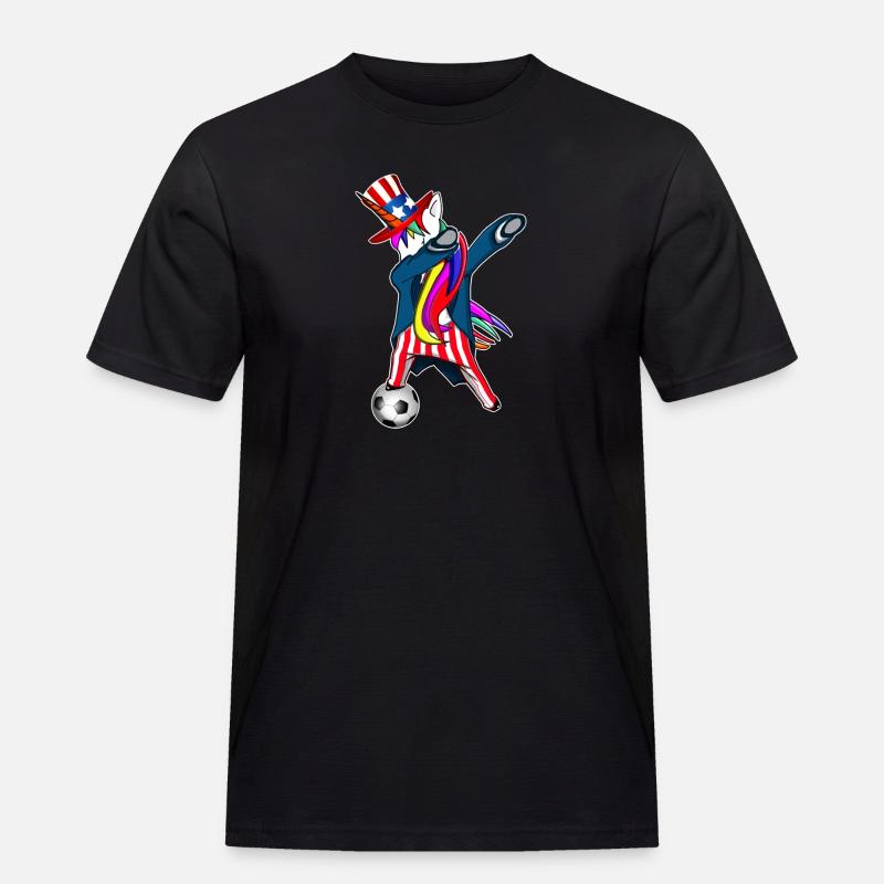 4. Juli Dabbing US-Einhorn - Männer Workwear T-Shirt - Schwarz