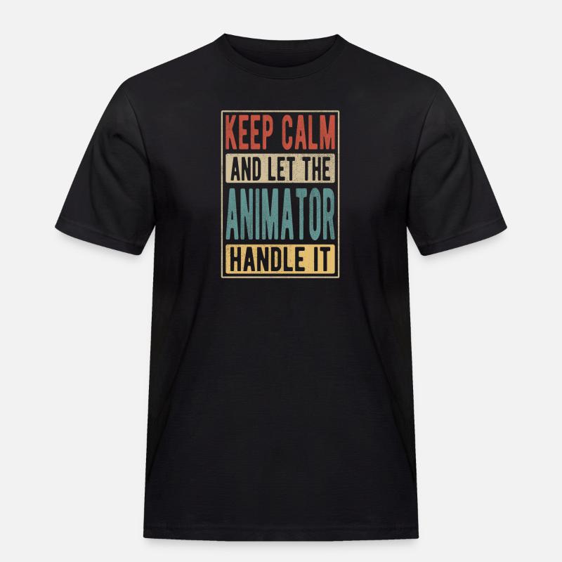 Animator Retro Geschenk - Männer Workwear T-Shirt - Schwarz