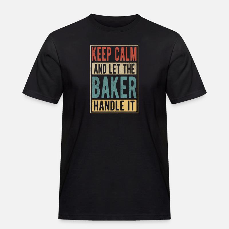Bäcker Retro Geschenk - Männer Workwear T-Shirt - Schwarz