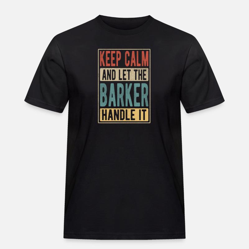 Barker Retro Geschenk - Männer Workwear T-Shirt - Schwarz
