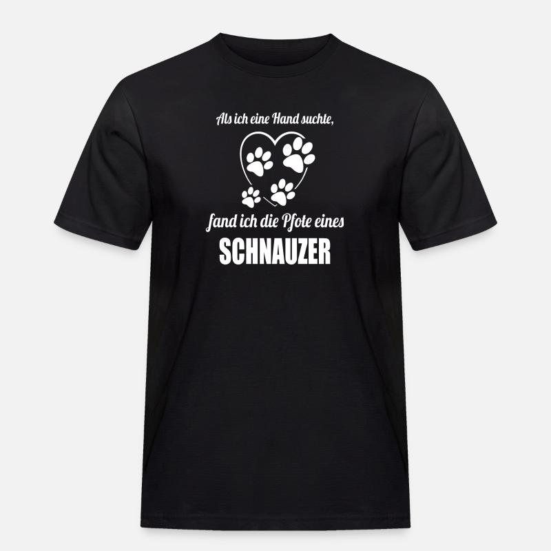 Hand & Pfote - Spruch - Schnauzer - Männer Workwear T-Shirt - Schwarz