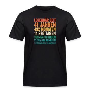 41 Jahre Einundvierzigster Geburtstag - Männer Workwear T-Shirt - Schwarz - Vorne - AI Model Male 178 light (178cm)