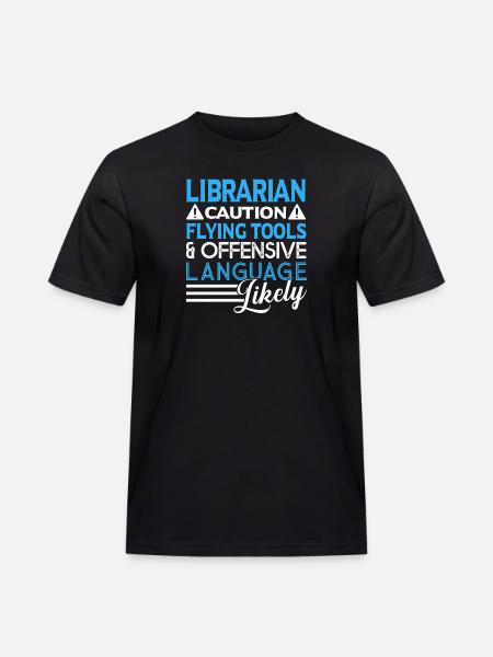 Librarian Caution Flying Tools - Men's Workwear T-Shirt - black