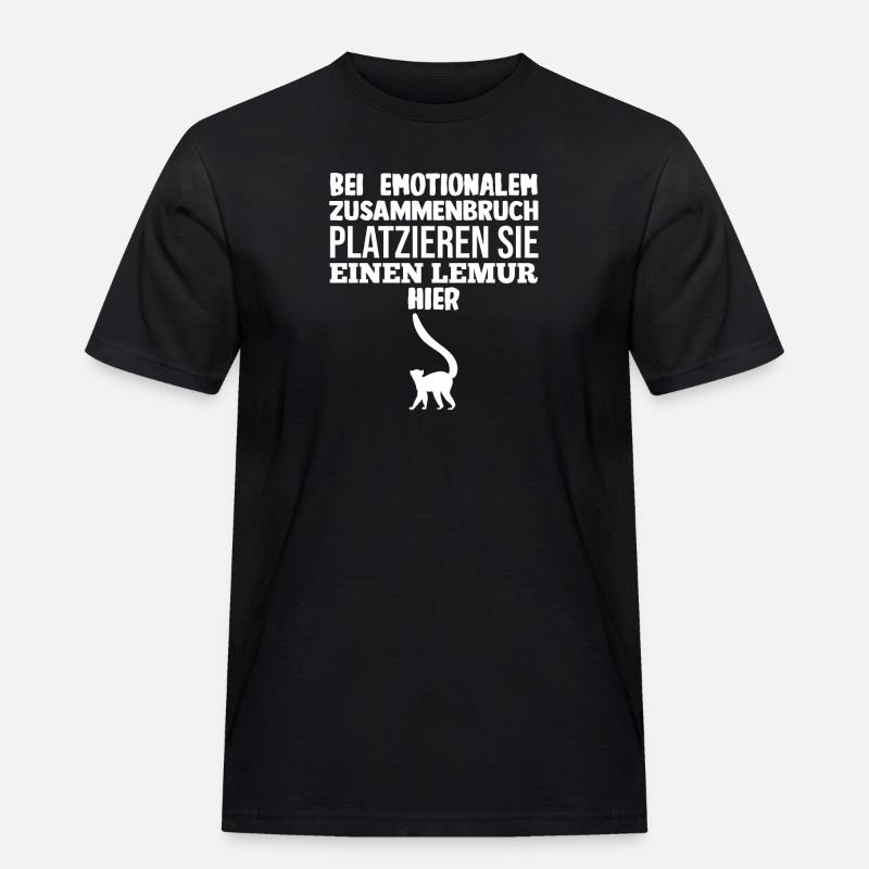 Lemur - Männer Workwear T-Shirt - Schwarz