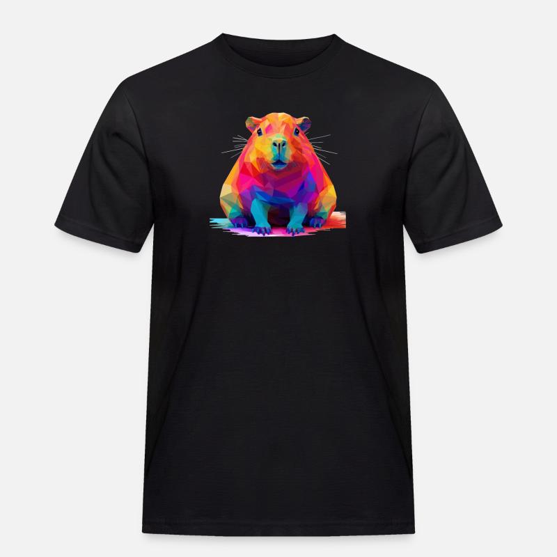 Conception de polygones bas Capybara - T-shirt Workwear homme - noir