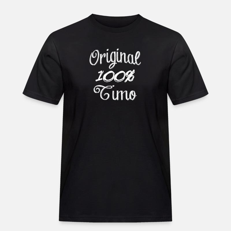 Original 100% Timo - Männer Workwear T-Shirt - Schwarz
