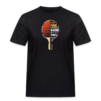 Le ping-pong est le bacon du sport - T-shirt Workwear homme - noir - Devant - AI Model Male 178 light (178cm)