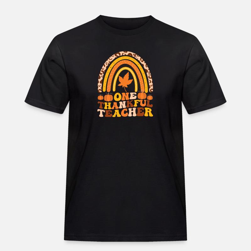 Ein dankbarer Lehrer Regenbogen-Leopard-Lehrer - Männer Workwear T-Shirt - Schwarz