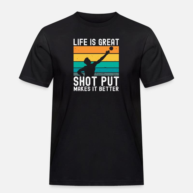 Kugelstoßen Werfen Leichtathletik - Männer Workwear T-Shirt - Schwarz