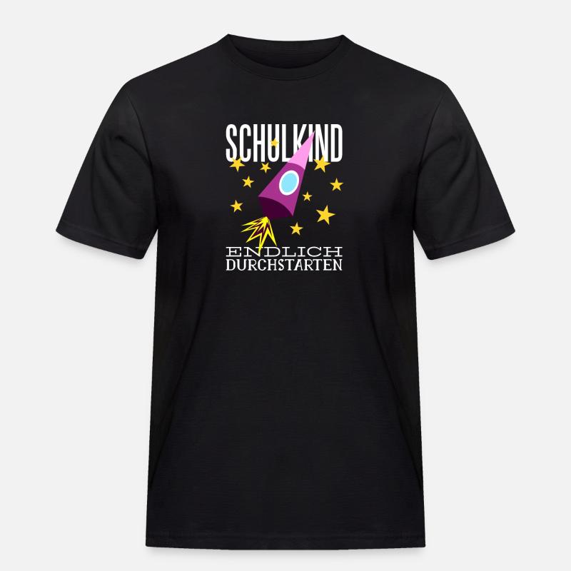 Schulkind Endlich Durchstarten - Männer Workwear T-Shirt - Schwarz