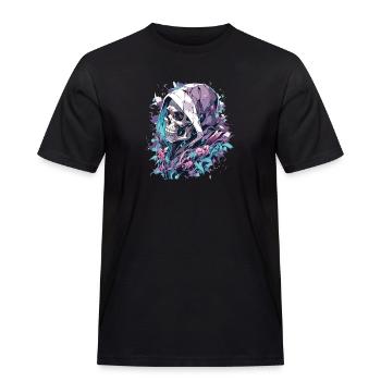 Totenkopf - Männer Workwear T-Shirt - Schwarz - Vorne - AI Model Male 178 light (178cm)