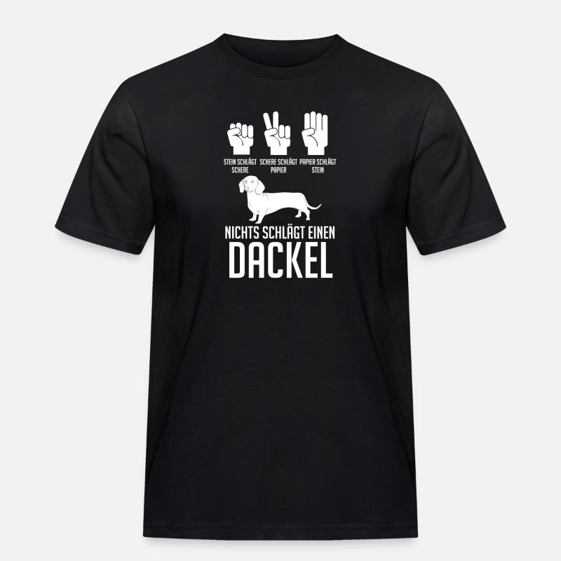 Hund Dackel - Männer Workwear T-Shirt - Schwarz