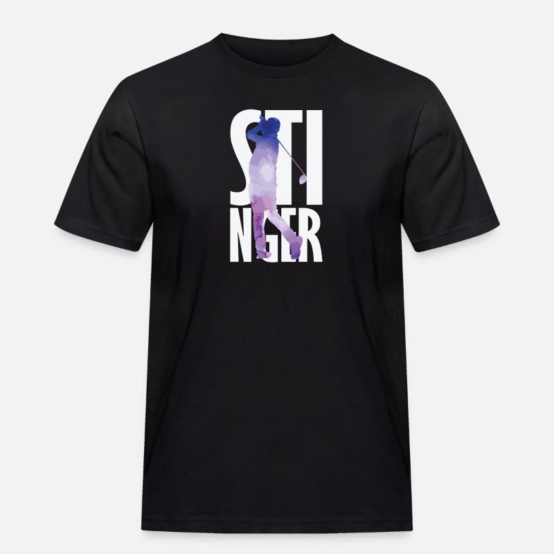 Stinger Golf - Männer Workwear T-Shirt - Schwarz