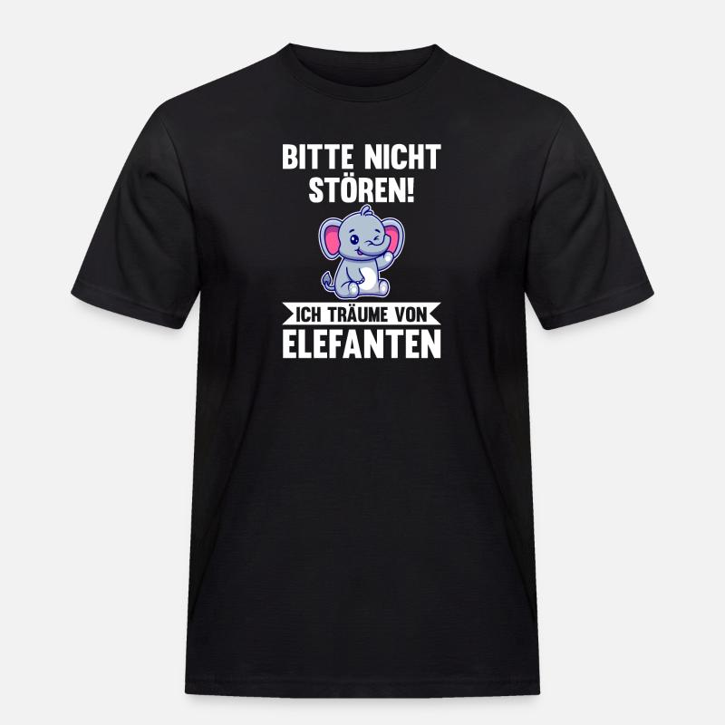 Elefant Elefanten - Männer Workwear T-Shirt - Schwarz