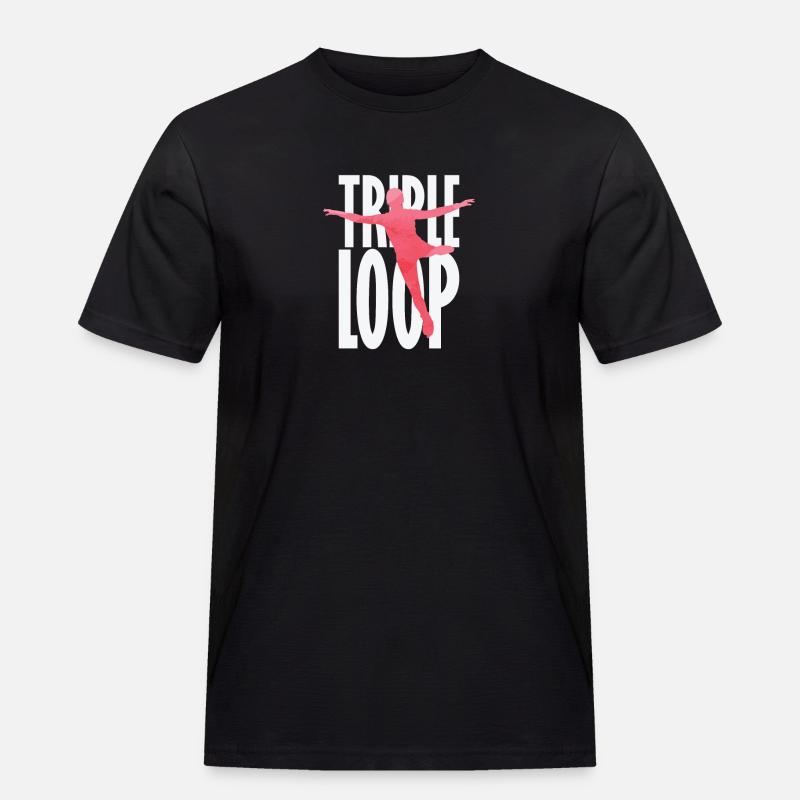 Triple Loop Eiskunstlauf - Männer Workwear T-Shirt - Schwarz