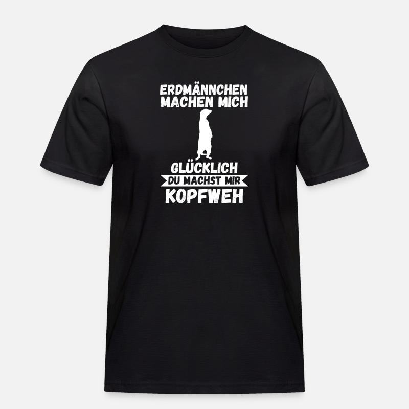 Erdmännchen - Männer Workwear T-Shirt - Schwarz