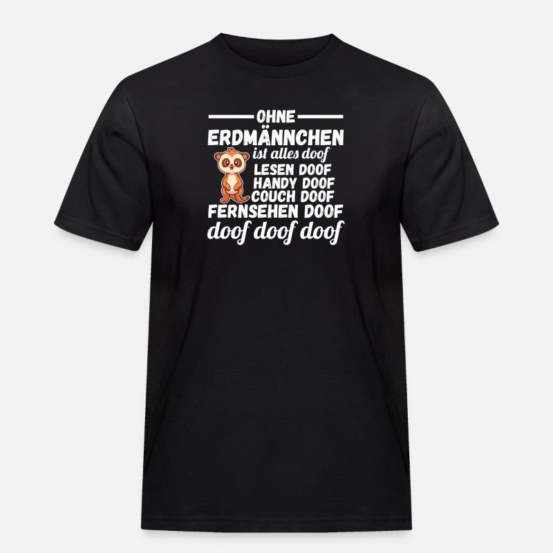 Erdmännchen - Männer Workwear T-Shirt - Schwarz