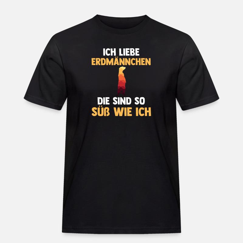 Erdmännchen - Männer Workwear T-Shirt - Schwarz