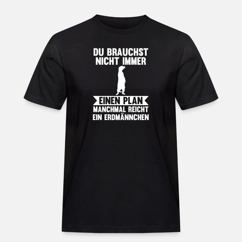 Erdmännchen - Männer Workwear T-Shirt - Schwarz