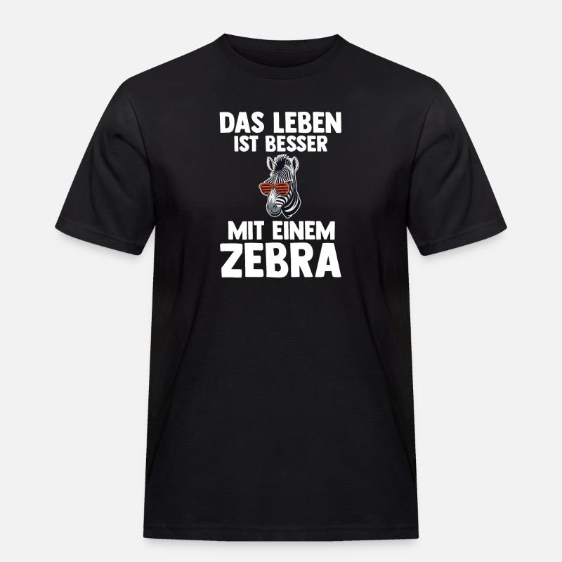 Zebra - Männer Workwear T-Shirt - Schwarz