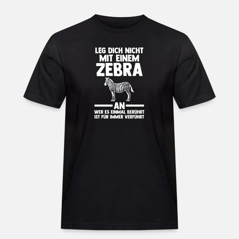 Zebra - Männer Workwear T-Shirt - Schwarz