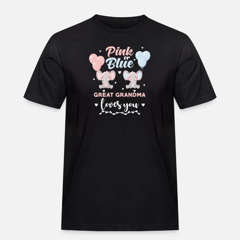 Rosa Oder Blauer Urgroßmutter Elefant - Männer Workwear T-Shirt - Schwarz