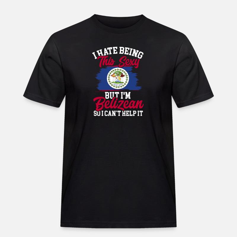 Belize Flagge Belizer - Männer Workwear T-Shirt - Schwarz
