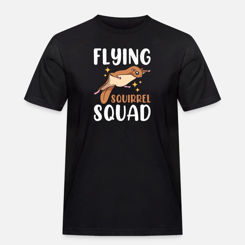 Fliegende Eichhörnchen-Truppe - Männer Workwear T-Shirt - Schwarz