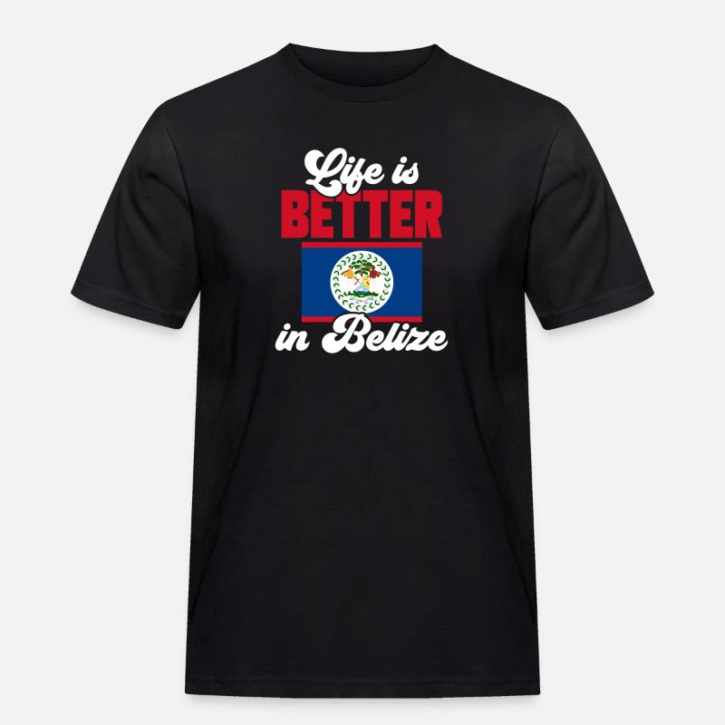 Belize Flagge Belizer - Männer Workwear T-Shirt - Schwarz