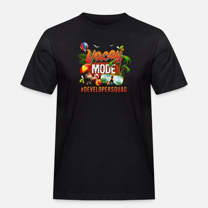 Entwickler-Feriengruppe #Developersquad - Männer Workwear T-Shirt - Schwarz