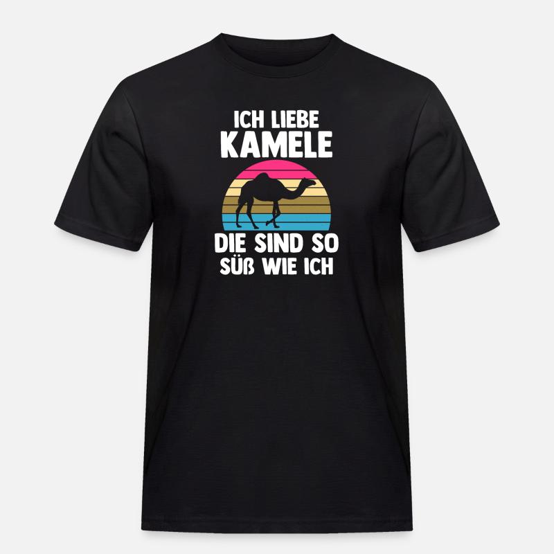 Kamel - Männer Workwear T-Shirt - Schwarz